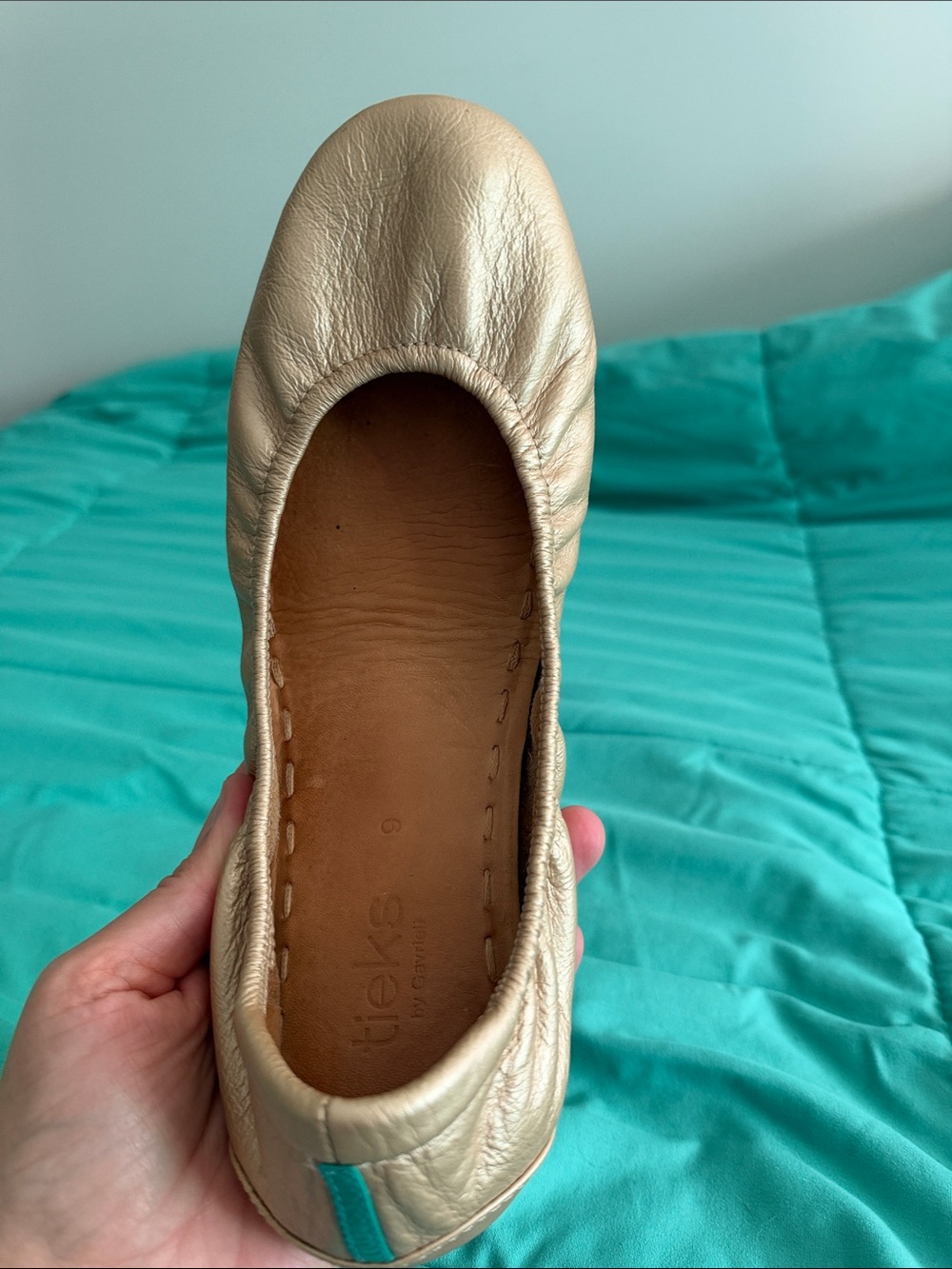 GUC Metallic Champagne Tieks (EXCLUSIVE 2016 Black Friday release), size 9 - Picture 2 of 14